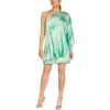 Aidan by Aidan Mattox Womens Green One Shoulder Mini Mini Dress 4 BHFO 9928