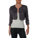 Alex Evenings Womens Gray Knit Crop Special Occasion Bolero Jacket 16 BHFO 3660