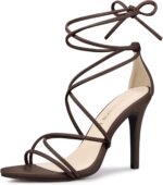 Allegra K Women's Lace Up Heels Strappy Stiletto Heel Sandals