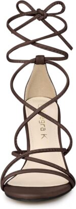 Allegra K Women's Lace Up Heels Strappy Stiletto Heel Sandals