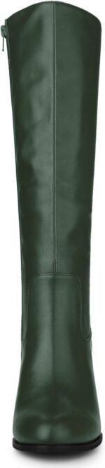 Allegra K Women's Round Toe Block Heeled Knee High Boots