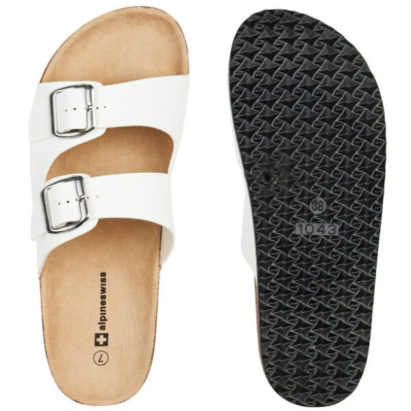 Alpine Swiss Womens Double Strap Slide Sandals EVA Sole Flat Comfort Shoes