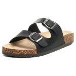 Alpine Swiss Womens Double Strap Slide Sandals EVA Sole Flat Comfort Shoes