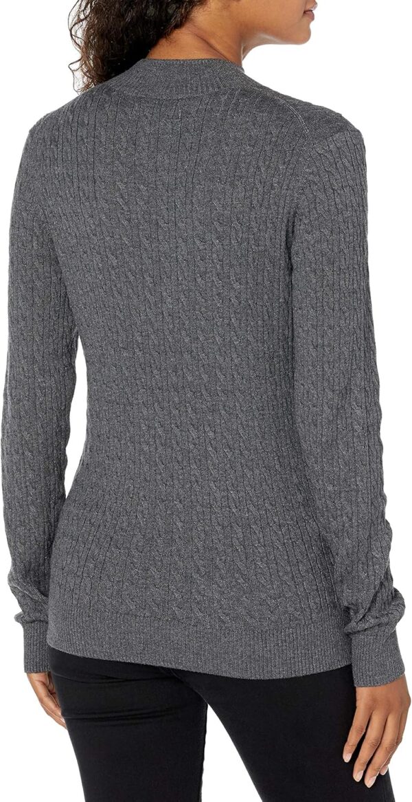 Amazon Essentials Women's Classic-Fit Lightweight Cable Long-Sleeve Mock Neck Sweater