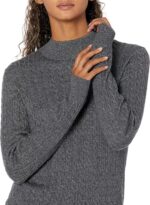 Amazon Essentials Women's Classic-Fit Lightweight Cable Long-Sleeve Mock Neck Sweater