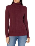 Amazon Essentials Women's Fisherman Cable Turtleneck Sweater (Available in Plus Size)