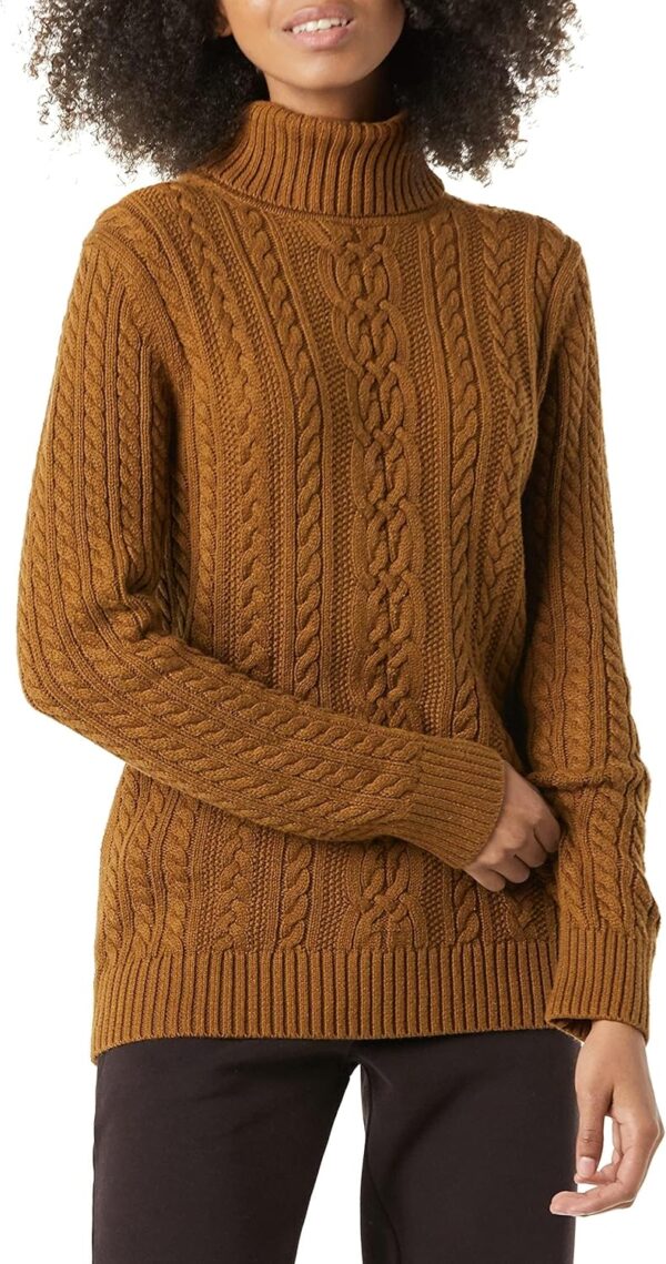 Amazon Essentials Women's Fisherman Cable Turtleneck Sweater (Available in Plus Size)