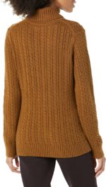 Amazon Essentials Women's Fisherman Cable Turtleneck Sweater (Available in Plus Size)