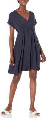 Amazon Essentials Women's Surplice Dress (Available in Plus Size)