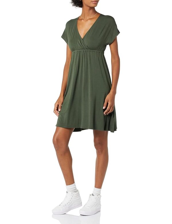 Amazon Essentials Women's Surplice Dress (Available in Plus Size)