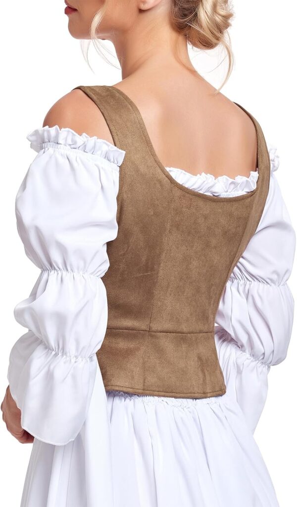 American Trends Women Pirate Renaissance Vest Cosplay Costume Waistcoat Halloween Steampunk Gothic Medieval Bodice