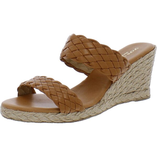 André Assous Womens Aria Leather Slip-On Cushioned Wedge Sandals Shoes BHFO 3907