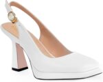 ANN CREEK Women's Platform Slingback High Heels Ladies Square Toe Pump Shoes