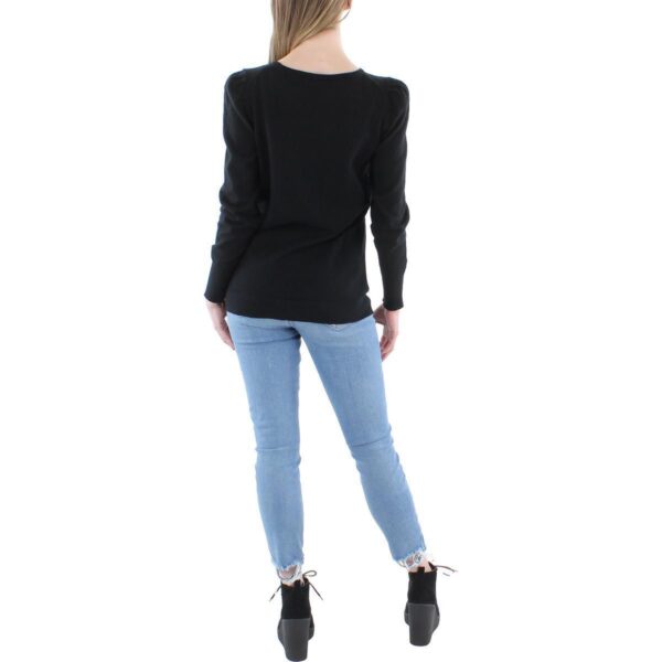 Anne Klein Womens Black Cashmere Puff Sleeve Pullover Sweater Top L BHFO 0868