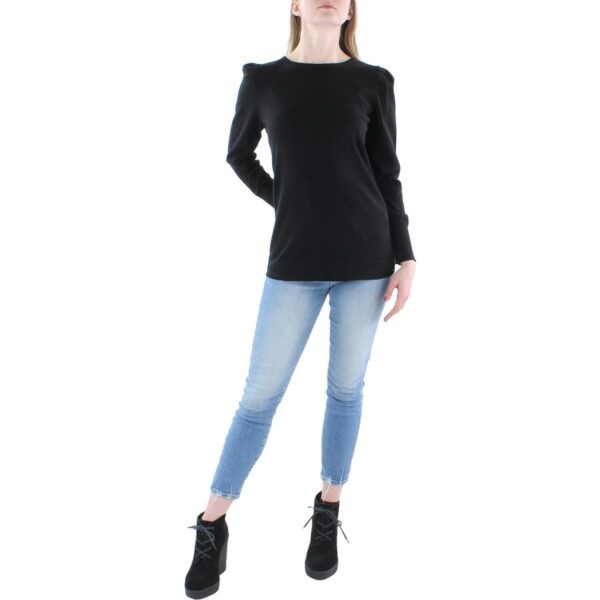 Anne Klein Womens Black Cashmere Puff Sleeve Pullover Sweater Top L BHFO 0868