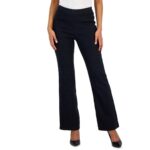 Anne Klein Womens Black High Rise Pull On Flared Pants Trousers 8 BHFO 5217