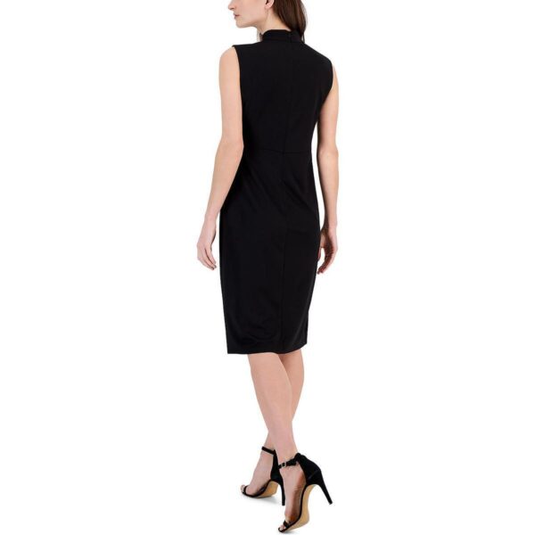 Anne Klein Womens Black Twist Knee-Length Mock Neck Midi Dress 8 BHFO 5853