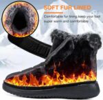 Aomigoct Women Winter Snow Boots: Fur Lined Warm Slip On Boots for Women Waterproof Booties Comfortable Outdoor