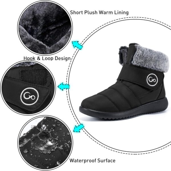 Aomigoct Women Winter Snow Boots: Fur Lined Warm Slip On Boots for Women Waterproof Booties Comfortable Outdoor