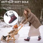 Aomigoct Women Winter Snow Boots: Fur Lined Warm Slip On Boots for Women Waterproof Booties Comfortable Outdoor