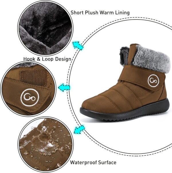 Aomigoct Women Winter Snow Boots: Fur Lined Warm Slip On Boots for Women Waterproof Booties Comfortable Outdoor