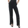 Aqua Womens Black High Rise Embellished Trouser Straight Leg Pants XS BHFO 2083