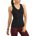 Athletic Works Women's V-Neck Racerback Tank Top with Back Mesh, Sizes S-XXL