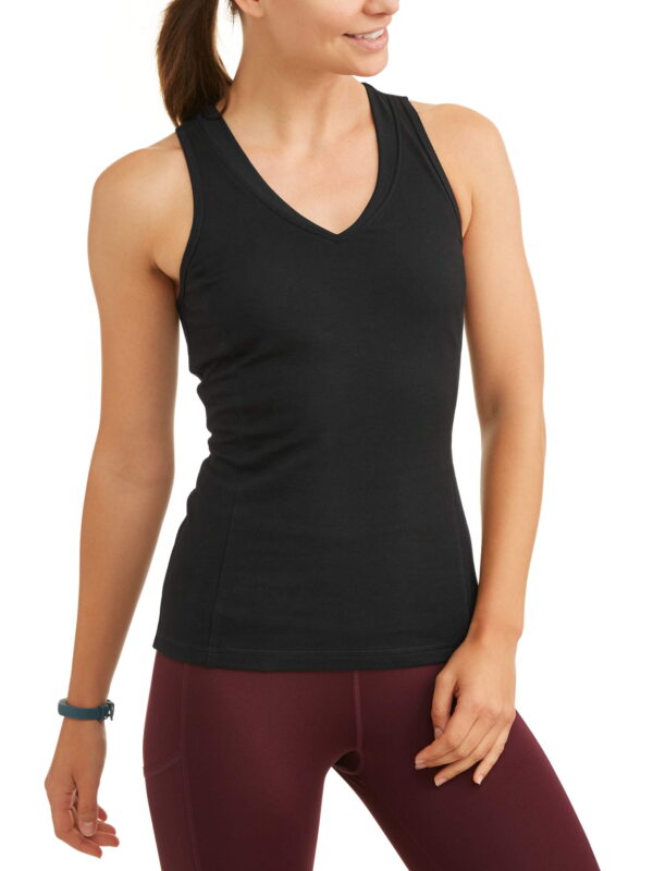 Athletic Works Women's V-Neck Racerback Tank Top with Back Mesh, Sizes S-XXL