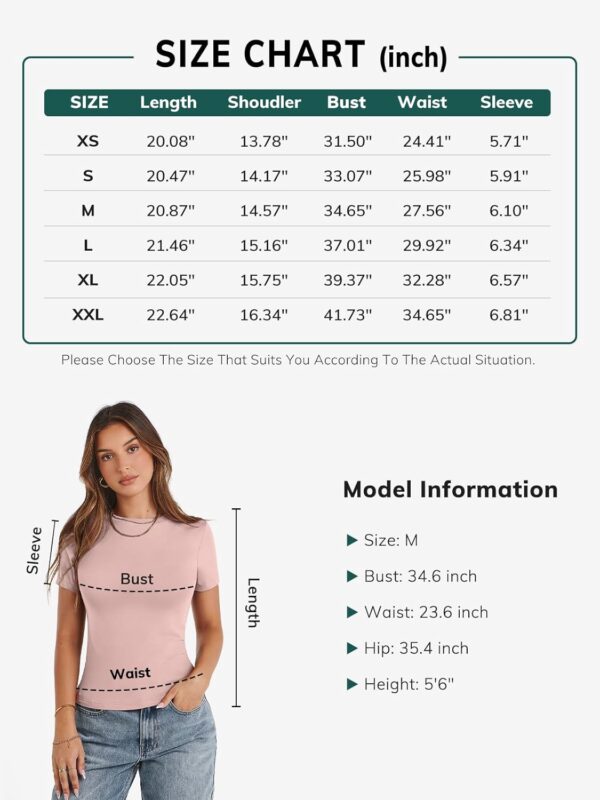 ATHMILE Womens T Shirts Basic Scoop Neck Short Sleeve Crop Tops Cute Summer Tops Slim Fit Tees Y2k Clothing 2024