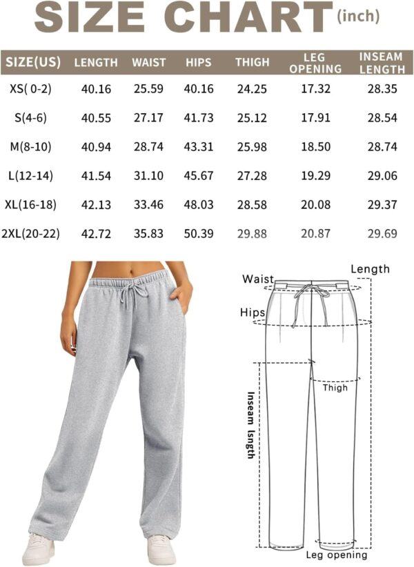 AUTOMET Women's Wide Leg Sweatpants Fleece Lined Baggy Straight Leg Lounge Pants Fall Outfits Athletic Joggers with Pockets