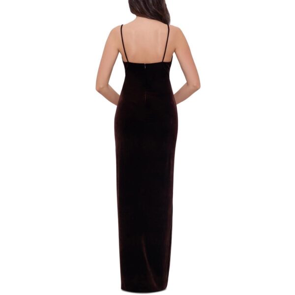 B&A by Betsy and Adam Womens Brown Long Evening Dress Gown Petites 6P BHFO 1894