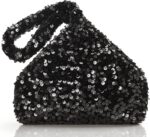 BABEYOND Women's Clutch Evening Bags Vintage Sequin Glitter Triangle Purse for 1920s Party Prom Wedding