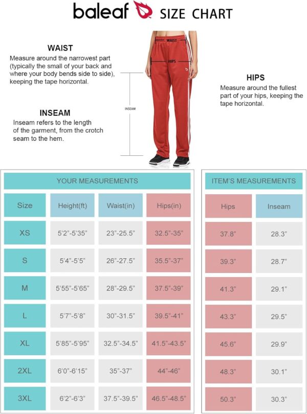 BALEAF Women's Track Pants Athletic Jogging Sweatpants Zipper Pockets Warm-Up Sports Running Pants