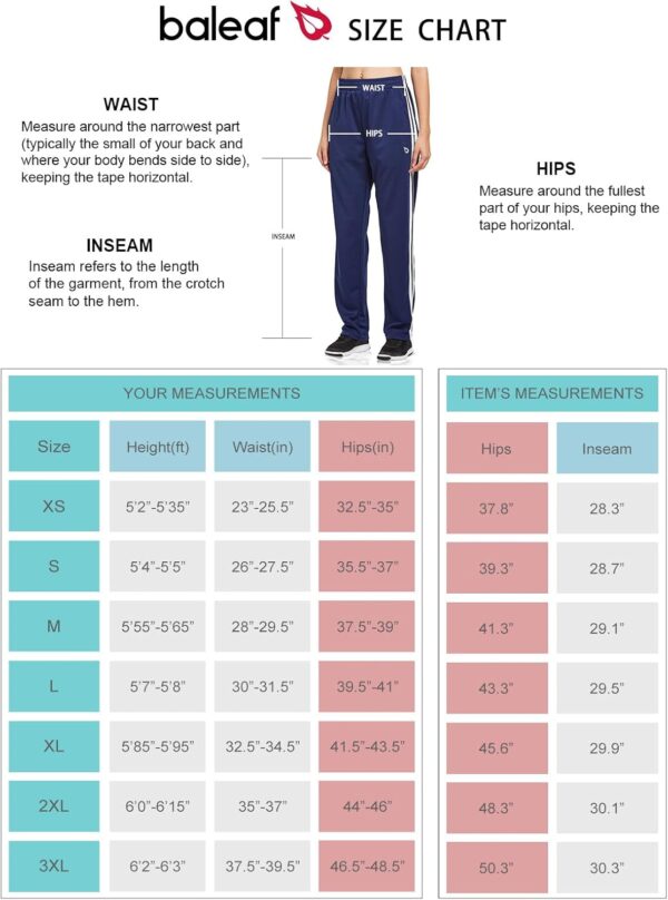 BALEAF Women's Track Pants Athletic Jogging Sweatpants Zipper Pockets Warm-Up Sports Running Pants