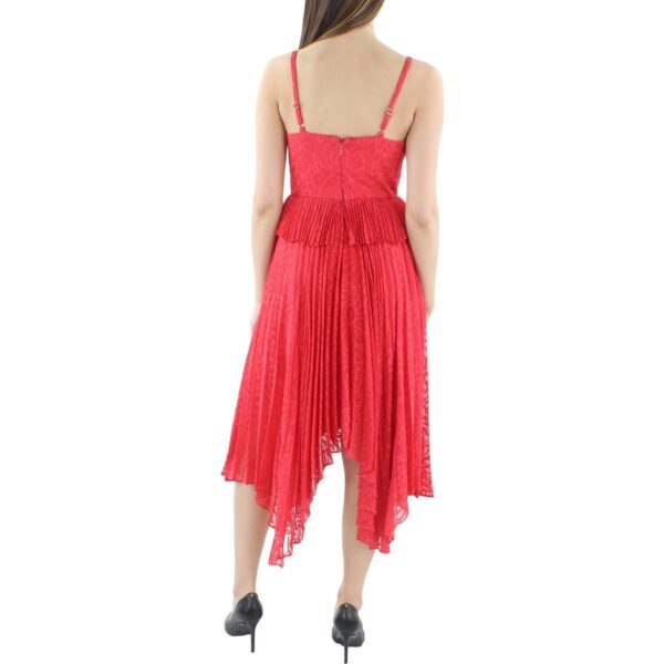 BCBGMAXAZRIA Womens Pleated Midi Sleeveless Cocktail And Party Dress BHFO 1197