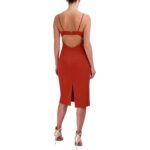 BCBGMAXAZRIA Womens Red Open Back Midi Cocktail And Party Dress 2 BHFO 0106