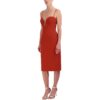 BCBGMAXAZRIA Womens Red Open Back Midi Cocktail And Party Dress 2 BHFO 0106