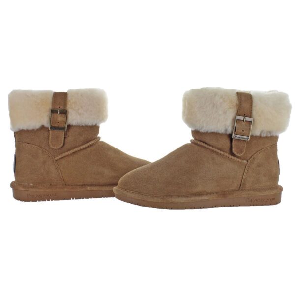 Bearpaw Womens Abby Brown Suede Ankle Boots Shoes 8 Medium (B,M) BHFO 7232