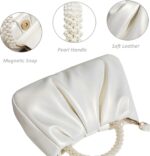 Beatfull Evening Purse Women Small Pearl Handbags Soft Leather Ruched Bag Wedding Bridal Clutch Party Prom Crossbody Purses