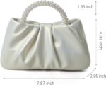 Beatfull Evening Purse Women Small Pearl Handbags Soft Leather Ruched Bag Wedding Bridal Clutch Party Prom Crossbody Purses