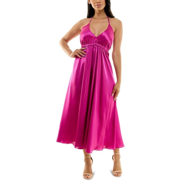 Bebe Womens Pink Satin Long Wedding Slip Dress XS BHFO 1642