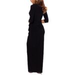 Betsy & Adam Womens Black Knit Ruffled Evening Dress Gown 2 BHFO 8970