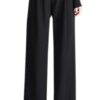 Betusline Women's Wide Leg Pants Business Casual Straight Office Trousers for Women, X-Small-3X-Large