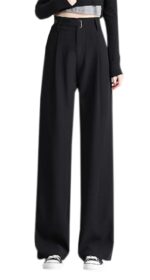 Betusline Women's Wide Leg Pants Business Casual Straight Office Trousers for Women, X-Small-3X-Large