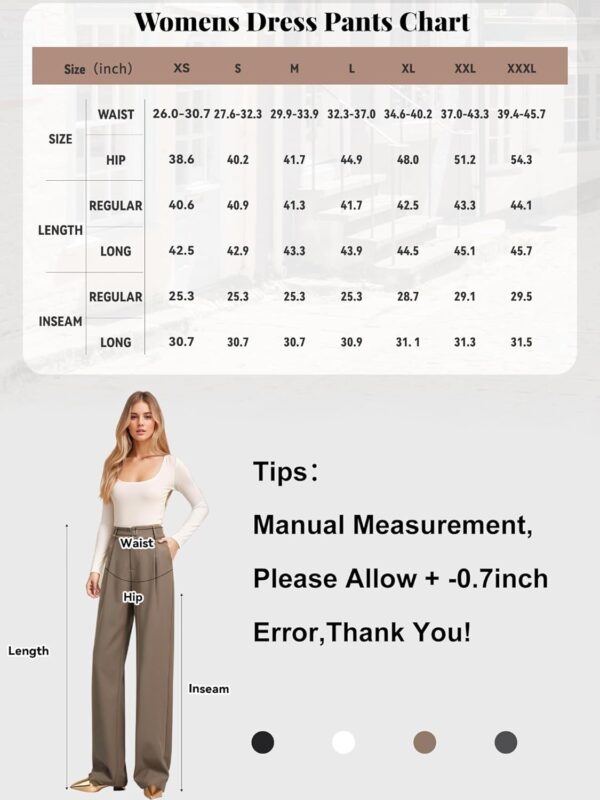 Betusline Women's Wide Leg Pants Business Casual Straight Office Trousers for Women, X-Small-3X-Large