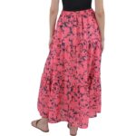 Beulah Womens Pink Tiered Long Summer A-Line Skirt L BHFO 0685