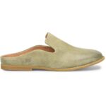 Born Womens Maia Green Leather Slip-On Mules Shoes 7.5 Medium (B,M) BHFO 4887