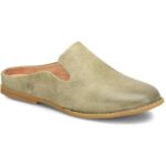 Born Womens Maia Green Leather Slip-On Mules Shoes 7.5 Medium (B,M) BHFO 4887