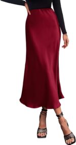 BTFBM 2024 Women Long Satin Summer Fall Skirt Silk Elegant High Waist Cocktail Party Wedding Flared A-Line Midi Skirts