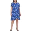 Calvin Klein Womens Blue Floral Print Sheath Dress Plus 22W BHFO 1060